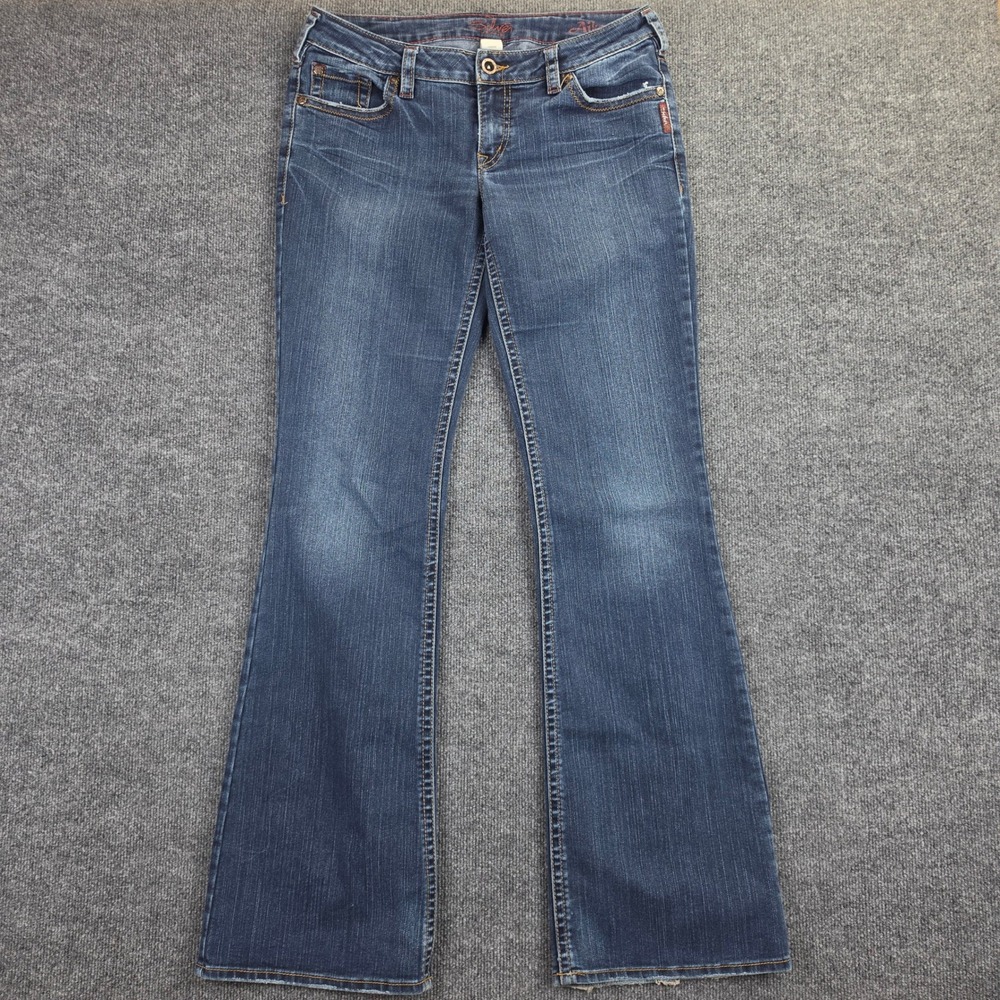 Silver Aiko Bootcut Jeans Women's 31 /37 Dark Wash Low Rise Denim Western Y2K